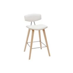 MILIBOO Tabourets De Bar Design Blanc Et Bois Clair H69 Cm (lot De 2) VASCO - Bois Clair / Blanc -France MILIBOO Soldes 2022 36494707 3