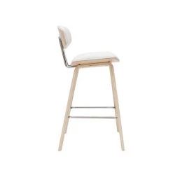 MILIBOO Tabourets De Bar Design Blanc Et Bois Clair H69 Cm (lot De 2) VASCO - Bois Clair / Blanc -France MILIBOO Soldes 2022 36494707 4