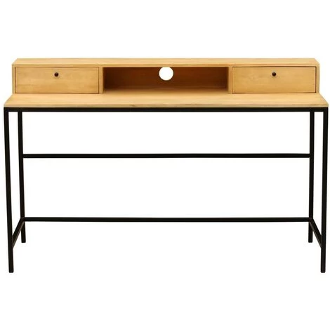 MILIBOO Bureau En Manguier Et Métal Noir Avec Tiroirs OPIUM - Naturel 3 MILIBOO Bureau En Manguier Et Métal Noir Avec Tiroirs OPIUM - Naturel