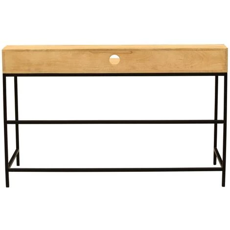 MILIBOO Bureau En Manguier Et Métal Noir Avec Tiroirs OPIUM - Naturel 6 MILIBOO Bureau En Manguier Et Métal Noir Avec Tiroirs OPIUM - Naturel – Image 4