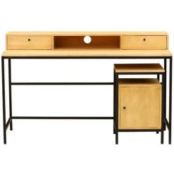 MILIBOO Caisson De Bureau En Manguier Et Métal Noir OPIUM - Naturel -France MILIBOO Soldes 2022 36684430 4