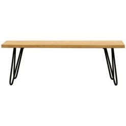 MILIBOO Banc Industriel En Manguier Et Métal Noir L130 Cm VIBES - Naturel