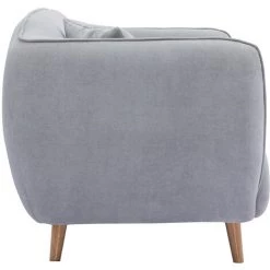 MILIBOO Canapé Scandinave En Tissu Effet Velours Gris Clair 2 Places FOLK - Gris Clair Velours -France MILIBOO Soldes 2022 36842832 3