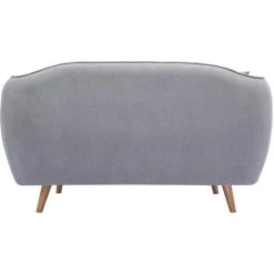 MILIBOO Canapé Scandinave En Tissu Effet Velours Gris Clair 2 Places FOLK - Gris Clair Velours -France MILIBOO Soldes 2022 36842832 4