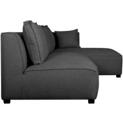 MILIBOO Canapé D'angle Droit Moderne Modulable Avec Chauffeuse Double Gris Anthracite PLURIEL - Gris Foncé -France MILIBOO Soldes 2022 36912909 3