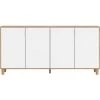 MILIBOO Buffet Scandinave Blanc Et Bois Avec Pieds Chêne L160 Cm VESTA - Bois Clair / Blanc -France MILIBOO Soldes 2022 37144474 1