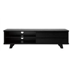 MILIBOO Meuble TV Vintage Noir Avec Tiroirs L140 Cm FIFTIES - Noir