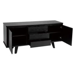 MILIBOO Buffet Vintage Noir Avec 2 Portes Et 3 Tiroirs L160 Cm FIFTIES - Noir -France MILIBOO Soldes 2022 37222225 3