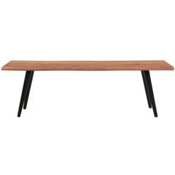 MILIBOO Banc Industriel En Acacia Et Métal Noir L145 Cm EDGE - Bois Clair / Noir