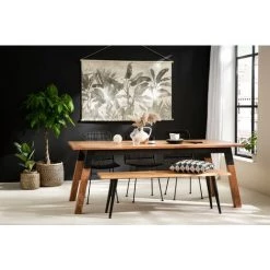 MILIBOO Banc Industriel En Acacia Et Métal Noir L145 Cm EDGE - Bois Clair / Noir -France MILIBOO Soldes 2022 37539039 5