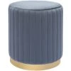 MILIBOO Pouf En Velours Gris Et Métal Doré D40 Cm DONA - Gris Foncé Velours -France MILIBOO Soldes 2022 38277351 1