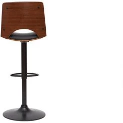 MILIBOO Tabouret De Bar Design Réglable Noir Et Bois Foncé PANACH - Noyer / Noir -France MILIBOO Soldes 2022 38382691 4