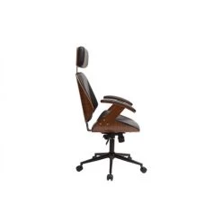 MILIBOO Fauteuil De Bureau De Direction Noir Et Bois Foncé MUSK - Noyer / Noir -France MILIBOO Soldes 2022 38382693 3