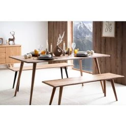 MILIBOO Banc En Acacia Massif L145 Cm SAVANA - Bois Clair / Blanc -France MILIBOO Soldes 2022 38382699 5