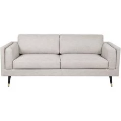 MILIBOO Canapé Design 3 Places Tissu Chiné Beige Cappuccino STING - Beige Naturel