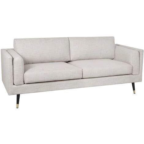 MILIBOO Canapé Design 3 Places Tissu Chiné Beige Cappuccino STING - Beige Naturel 4 MILIBOO Canapé Design 3 Places Tissu Chiné Beige Cappuccino STING - Beige Naturel – Image 2