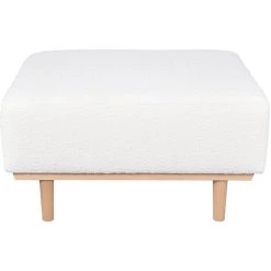 MILIBOO Pouf Module De Canapé En Tissu Effet Laine Bouclée écru MORRIS - Blanc