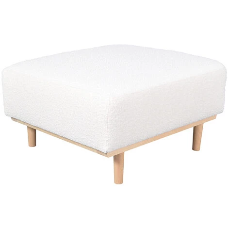 MILIBOO Pouf Module De Canapé En Tissu Effet Laine Bouclée écru MORRIS - Blanc 4 MILIBOO Pouf Module De Canapé En Tissu Effet Laine Bouclée écru MORRIS - Blanc – Image 2