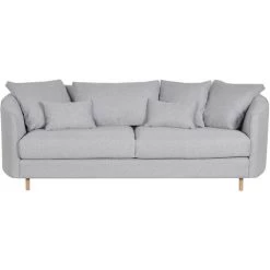 MILIBOO Canapé 3 Places Contemporain En Tissu Gris Clair SELECT - Gris Clair