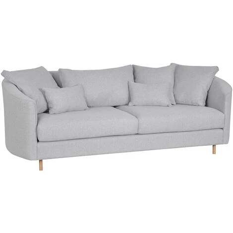 MILIBOO Canapé 3 Places Contemporain En Tissu Gris Clair SELECT - Gris Clair 4 MILIBOO Canapé 3 Places Contemporain En Tissu Gris Clair SELECT - Gris Clair – Image 2