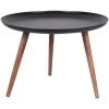 MILIBOO Table Basse En Aluminium Noir Et Manguier D75 Cm LUMI - Noir