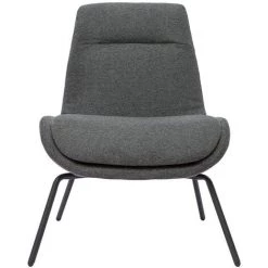 MILIBOO Fauteuil Design En Tissu Effet Velours Texturé Gris Foncé GILLY - Gris Foncé Velours