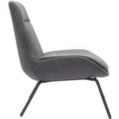 MILIBOO Fauteuil Design En Tissu Effet Velours Texturé Gris Foncé GILLY - Gris Foncé Velours -France MILIBOO Soldes 2022 41000762 3