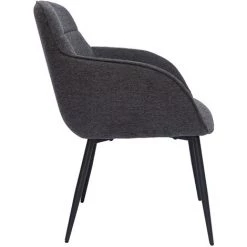 MILIBOO Chaise Design En Tissu Effet Velours Texturé Gris Foncé FRIDA - Gris Foncé Velours -France MILIBOO Soldes 2022 41000765 3
