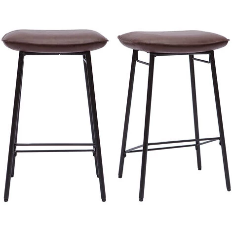 MILIBOO Tabourets De Bar Industriel Marron Foncé (lot De 2) DORY - Marron Foncé 3 MILIBOO Tabourets De Bar Industriel Marron Foncé (lot De 2) DORY - Marron Foncé