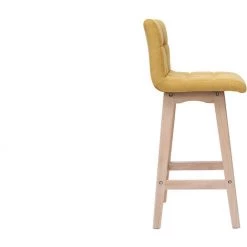 MILIBOO Tabourets De Bar En Tissu Effet Velours Jaune Moutarde H65 Cm (lot De 2) KLARIS - Jaune Velours -France MILIBOO Soldes 2022 41595720 4