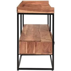 MILIBOO Meuble TV Avec Tiroirs En Acacia Et Métal Noir L115 Cm HERMANN - Naturel -France MILIBOO Soldes 2022 42033018 3