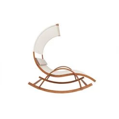 MILIBOO Chaise Longue Rocking Chair Double Blanc Et Bois NANAWA - Naturel -France MILIBOO Soldes 2022 42433895 3