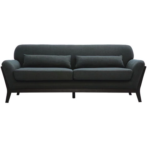 MILIBOO Canapé Scandinave 3 Places Tissu Gris Foncé Et Pieds Bois Noir YOKO - Gris Foncé 3 MILIBOO Canapé Scandinave 3 Places Tissu Gris Foncé Et Pieds Bois Noir YOKO - Gris Foncé