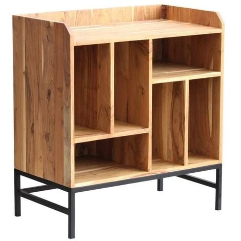 MILIBOO Buffet De Rangement Vinyles En Acacia Et Métal BLUES - Bois Brut 4 MILIBOO Buffet De Rangement Vinyles En Acacia Et Métal BLUES - Bois Brut – Image 2