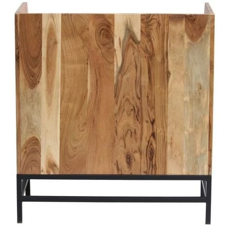 MILIBOO Buffet De Rangement Vinyles En Acacia Et Métal BLUES - Bois Brut 5 MILIBOO Buffet De Rangement Vinyles En Acacia Et Métal BLUES - Bois Brut – Image 3