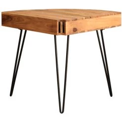 MILIBOO Bureau D'angle En Acacia Massif Et Métal Noir GOSBY - Bois Clair / Noir -France MILIBOO Soldes 2022 43817989 3