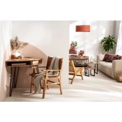 MILIBOO Bureau D'angle En Acacia Massif Et Métal Noir GOSBY - Bois Clair / Noir -France MILIBOO Soldes 2022 43817989 5