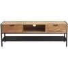 MILIBOO Meuble TV Acacia Et Métal Noir 2 Tiroirs 140cm ARTHUS - Naturel -France MILIBOO Soldes 2022 43817996 1