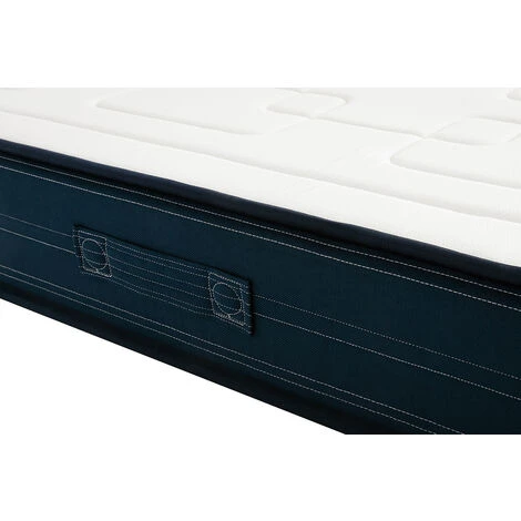 MILIBOO Matelas 140 X 200 Cm Avec Mousse à Mémoire De Forme 22 Cm OLIVER - Blanc Et Bleu 4 MILIBOO Matelas 140 X 200 Cm Avec Mousse à Mémoire De Forme 22 Cm OLIVER - Blanc Et Bleu – Image 2