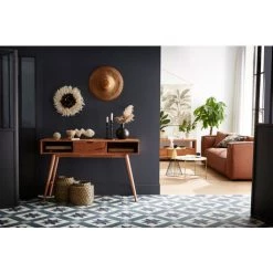 MILIBOO Console Avec Tiroir En Acacia Massif L120 Cm GLADY - Bois Brut -France MILIBOO Soldes 2022 43964674 5