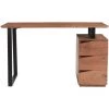 MILIBOO Bureau En Acacia Massif Et Métal Noir 3 Tiroirs L130 Cm HORACE - Naturel
