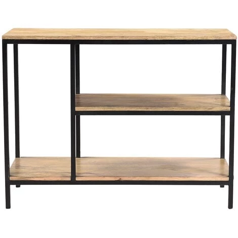 MILIBOO Console Industrielle En Manguier Massif Et Métal L100 Cm MERYN - Bois Clair / Noir 3 MILIBOO Console Industrielle En Manguier Massif Et Métal L100 Cm MERYN - Bois Clair / Noir