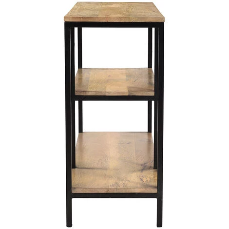 MILIBOO Console Industrielle En Manguier Massif Et Métal L100 Cm MERYN - Bois Clair / Noir 5 MILIBOO Console Industrielle En Manguier Massif Et Métal L100 Cm MERYN - Bois Clair / Noir – Image 3