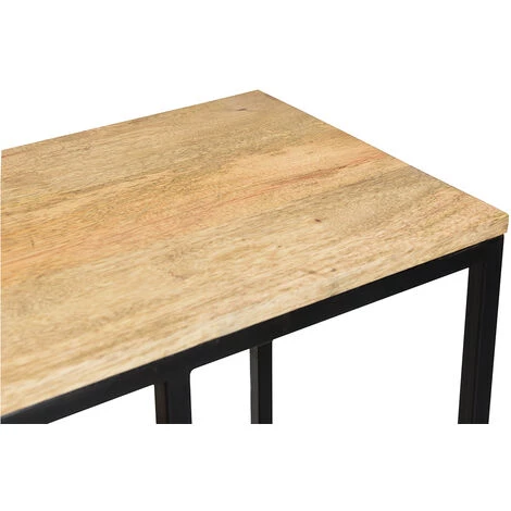 MILIBOO Console Industrielle En Manguier Massif Et Métal L100 Cm MERYN - Bois Clair / Noir 6 MILIBOO Console Industrielle En Manguier Massif Et Métal L100 Cm MERYN - Bois Clair / Noir – Image 4