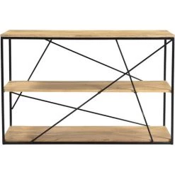 MILIBOO Console Industrielle En Manguier Massif Et Métal L115 MAESTRO - Bois Clair / Noir