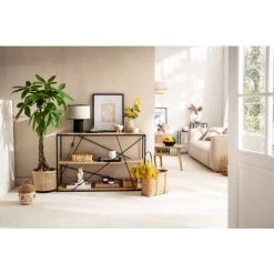 MILIBOO Console Industrielle En Manguier Massif Et Métal L115 MAESTRO - Bois Clair / Noir -France MILIBOO Soldes 2022 44051611 5