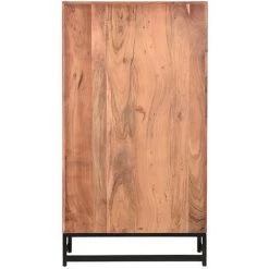 MILIBOO Bibliothèque Motif Chevrons En Acacia Massif Et Métal Noir STICK - Bois Verni Foncé -France MILIBOO Soldes 2022 44051634 3