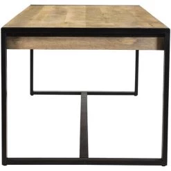 MILIBOO Table à Manger En Manguier Massif Et Métal Noir Rectangulaire L175 Cm BERGEN - Naturel -France MILIBOO Soldes 2022 44365251 3