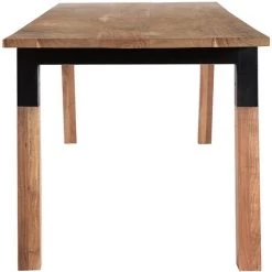 MILIBOO Table à Manger En Acacia Massif Et Métal Noir Rectangulaire L202 Cm TIVOLI - Naturel -France MILIBOO Soldes 2022 44365258 3