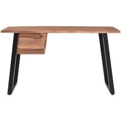 MILIBOO Bureau En Acacia Massif Et Métal Noir Avec Tiroirs L140 Cm GINGER - Naturel -France MILIBOO Soldes 2022 44365264 4